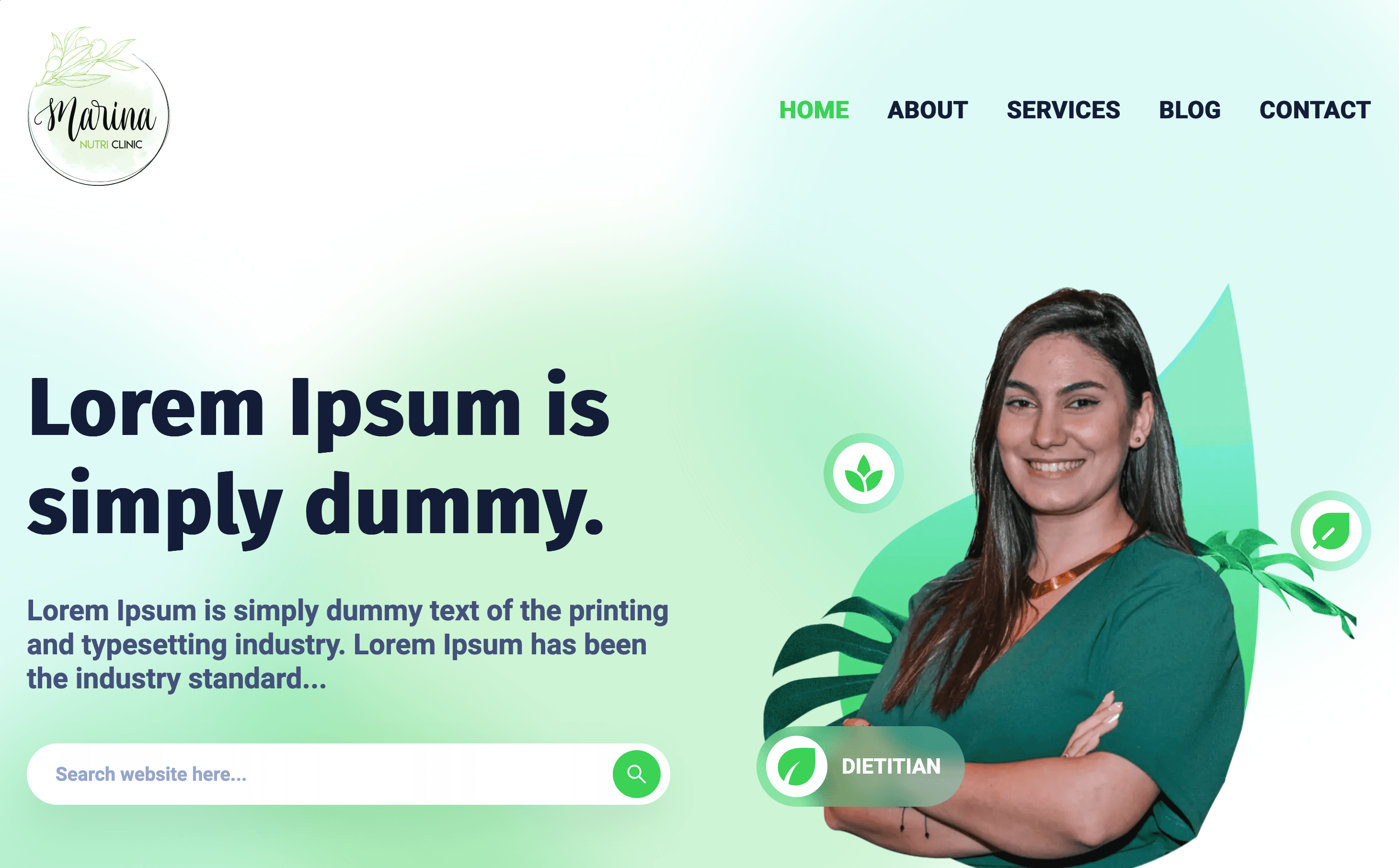 Clinical Dietitian Website screenshot