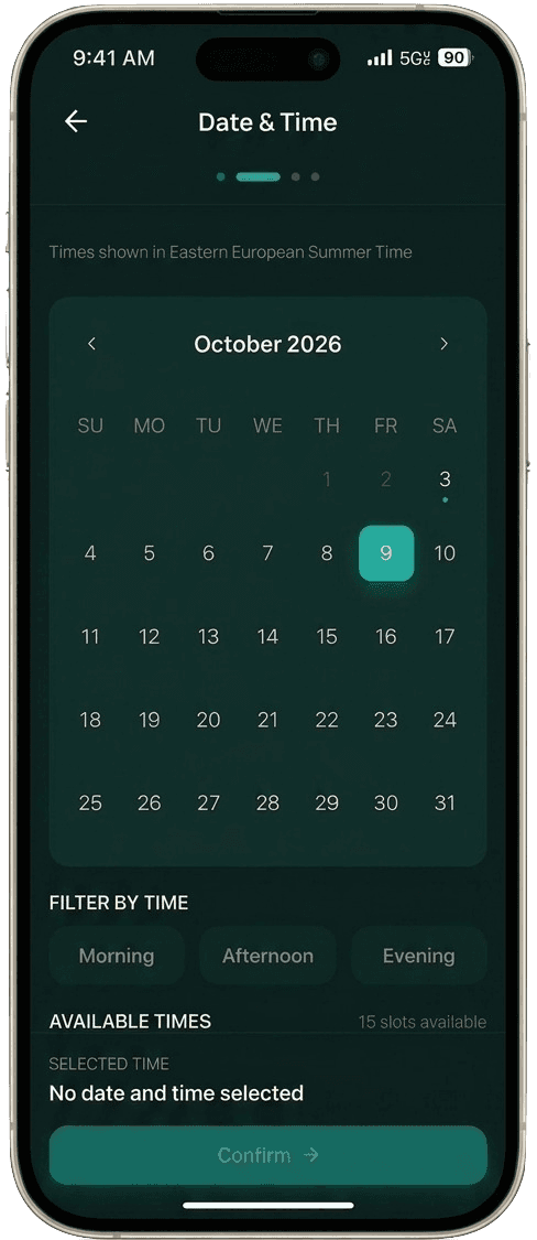 Reservation platform mobile interface